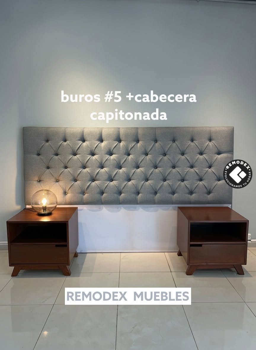 CABECERA CAPITONADA KING + PAR BUROS MOD. 5