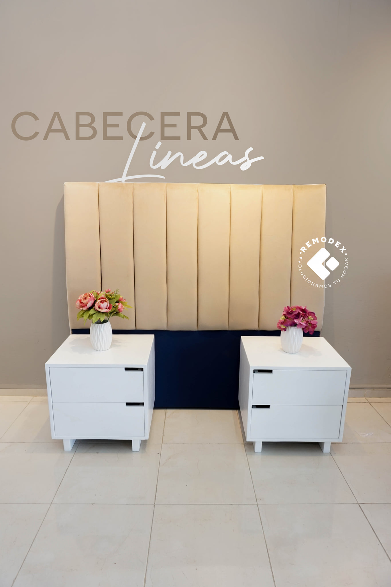 CABECERA MATRIMONIAL LINEAS V/PAR BUROS BLANCOS #5
