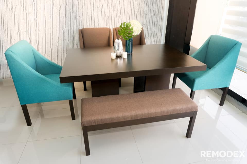 COMEDOR 6P MESA FLOR/SILLA FLOR/BANCA