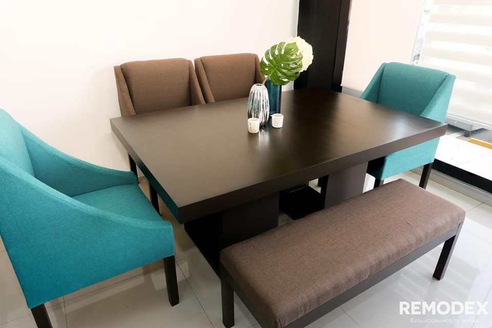 COMEDOR 6P MESA FLOR/SILLA FLOR/BANCA