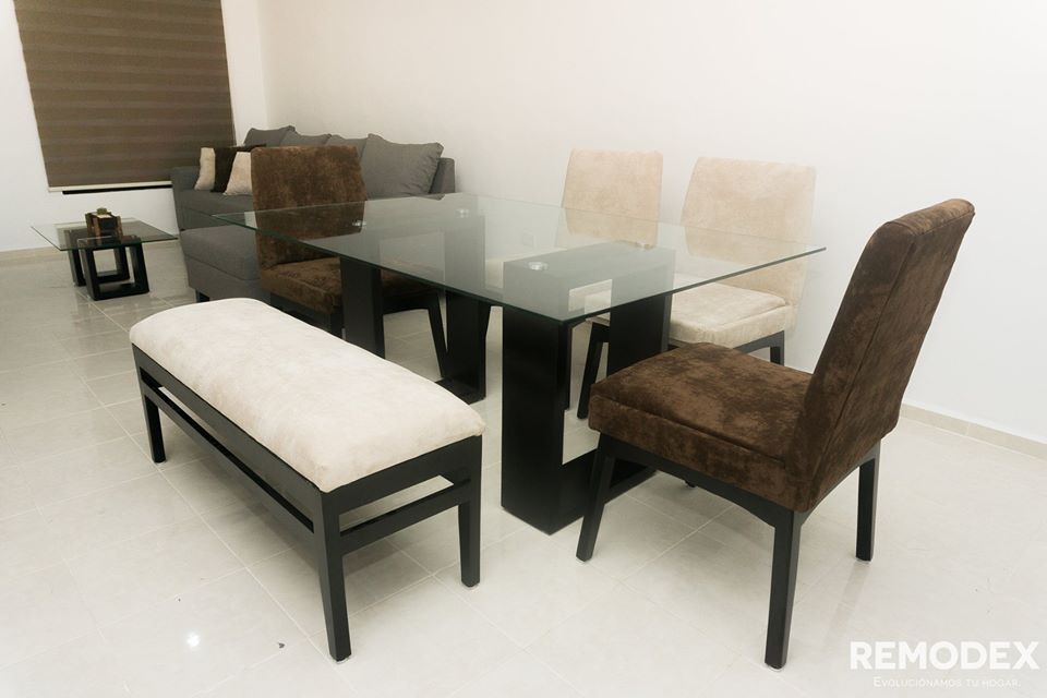 COMEDOR 6P MOD.2/BANCA/MESA FLOR CRISTAL