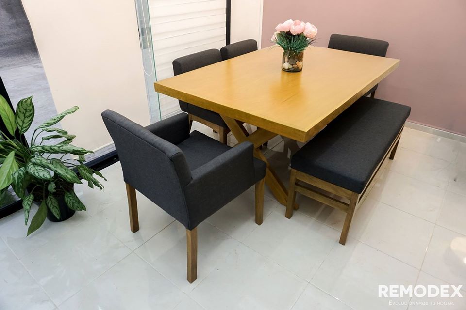 COMEDOR 6P SILLA MOD.2/SILLA CON BRAZOS/BANCA/MESA ROMA