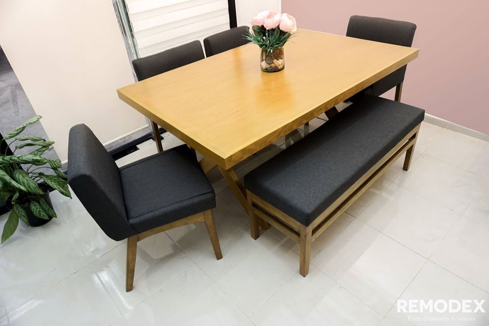 COMEDOR 6P SILLA MOD.2/SILLA CON BRAZOS/BANCA/MESA ROMA
