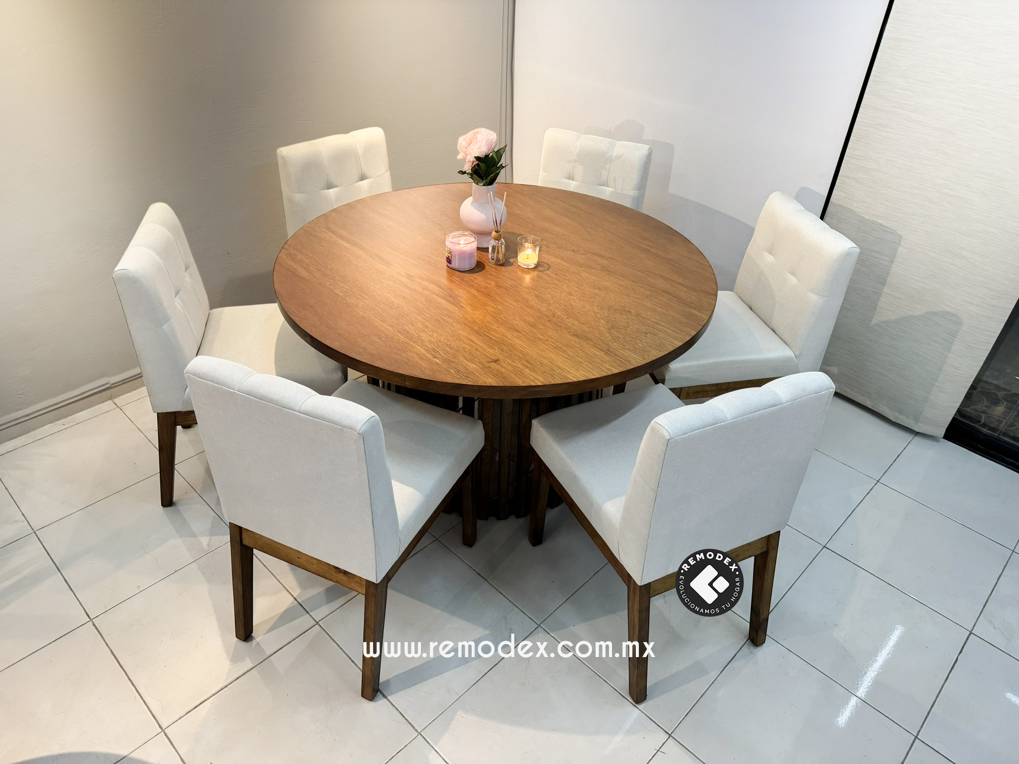 COMEDOR 6P CIRCULAR OLIVIA /TOKIO