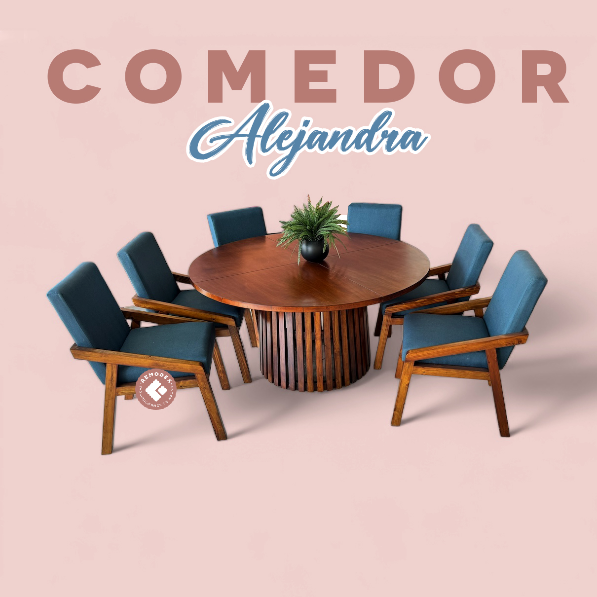 COMEDOR 6P CIRCULAR OLIVIA/ALEJANDRA