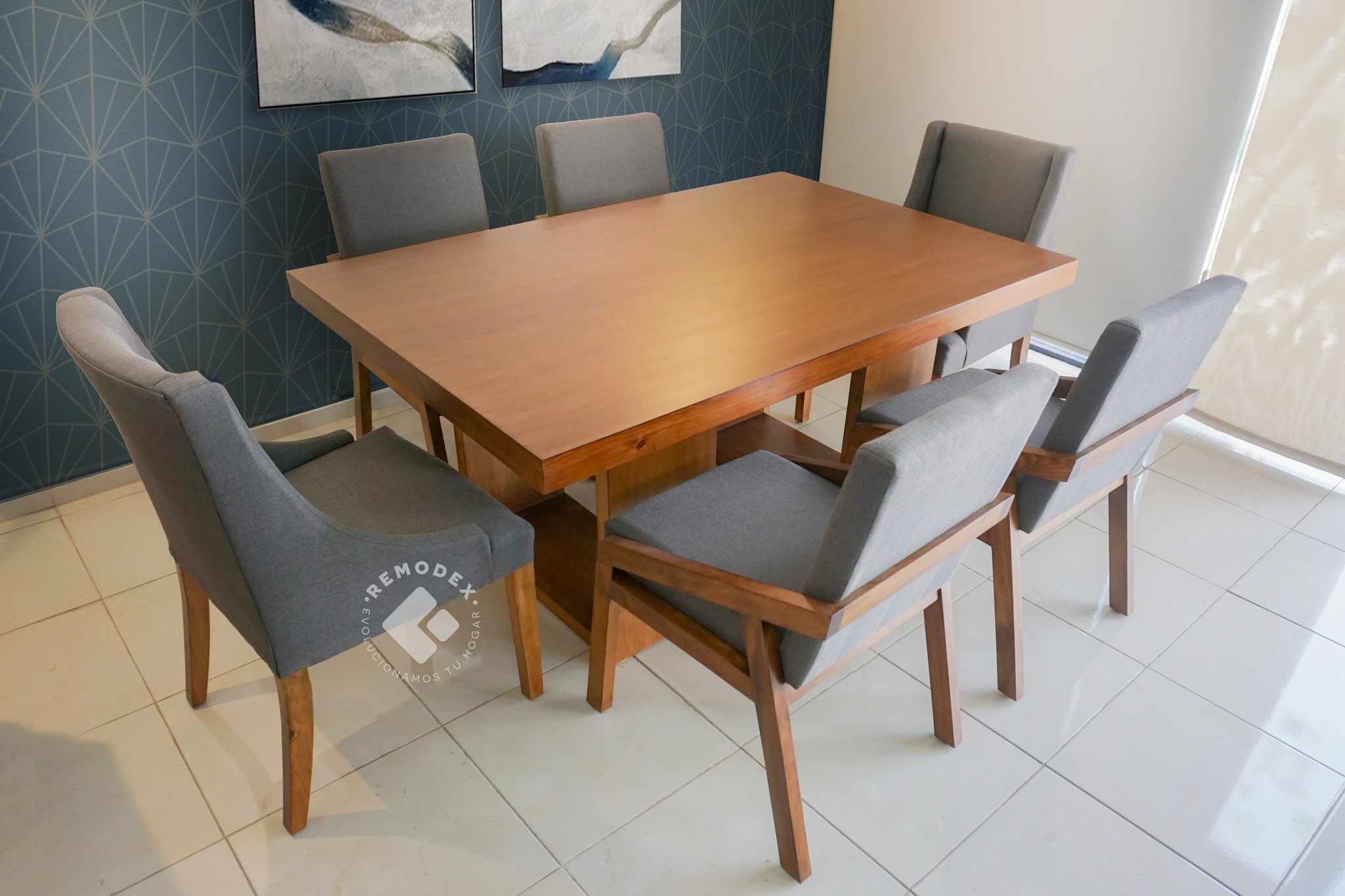 COMEDOR 6P MESA FLRO/SILLA FLOR/SILLA ALEJANDRA