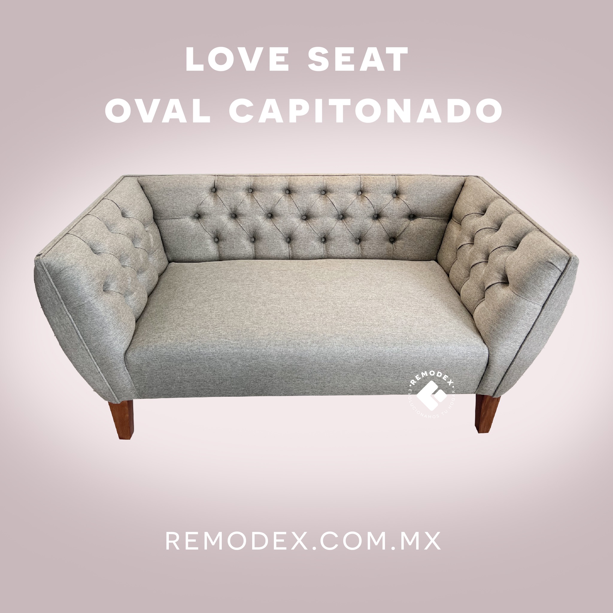 LOVE SEAT OVAL CAPITONADO