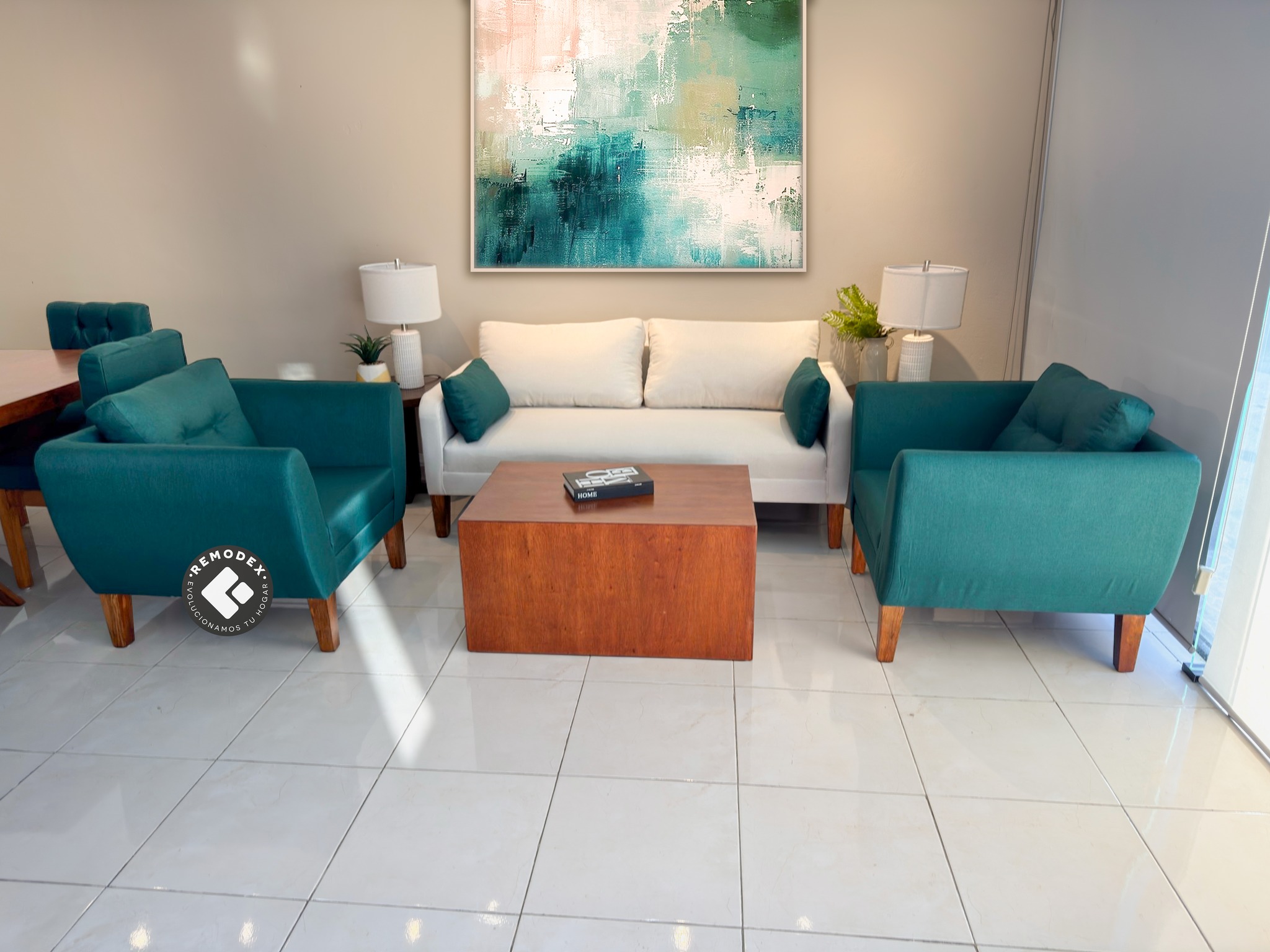 PAQUETE LOVE SEAT LUCÍA + 2 INDIVIDUALES OVAL