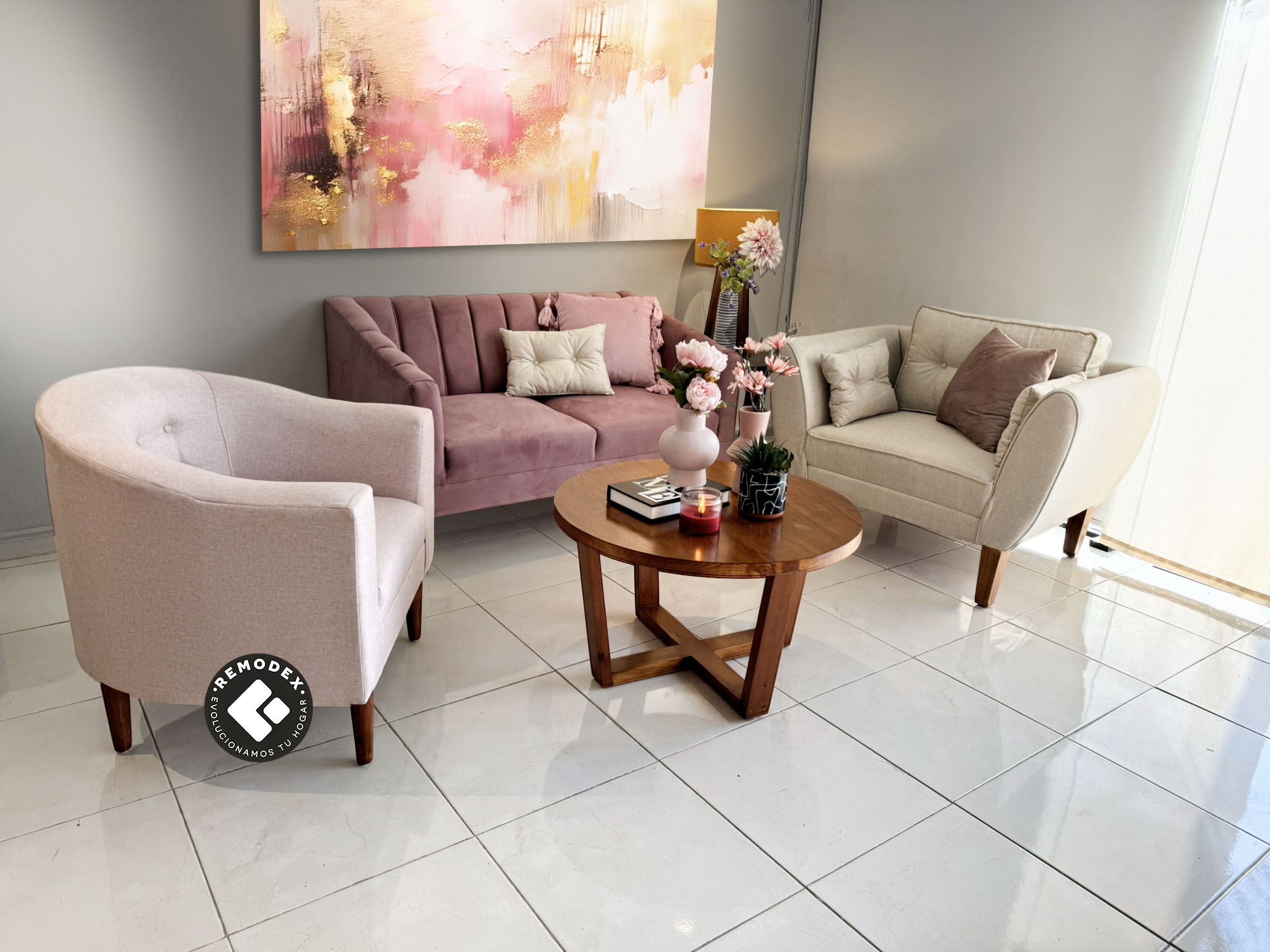 PAQUETE LOVE SEAT MAR + SILLETA CH + INDIVIDUAL OVAL P70 (2,1,1)