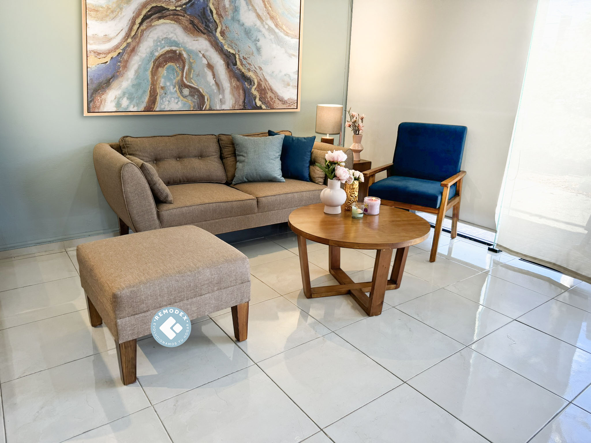 PAQUETE LOVE SEAT OVAL P70 / TABURETE / TIFFANY