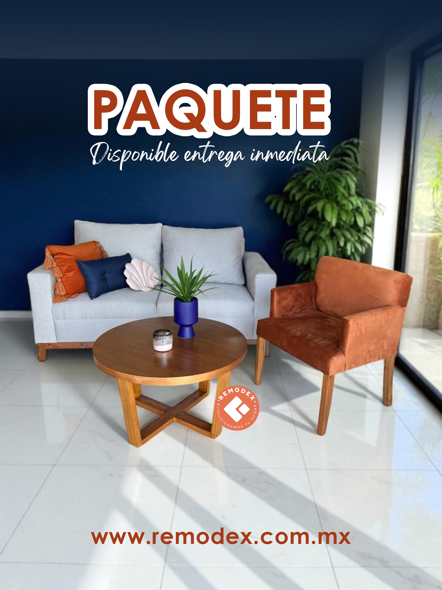 PAQUETE LOVE SEAT SOFÍA 1.70M + SILLETA CON BRAZOS