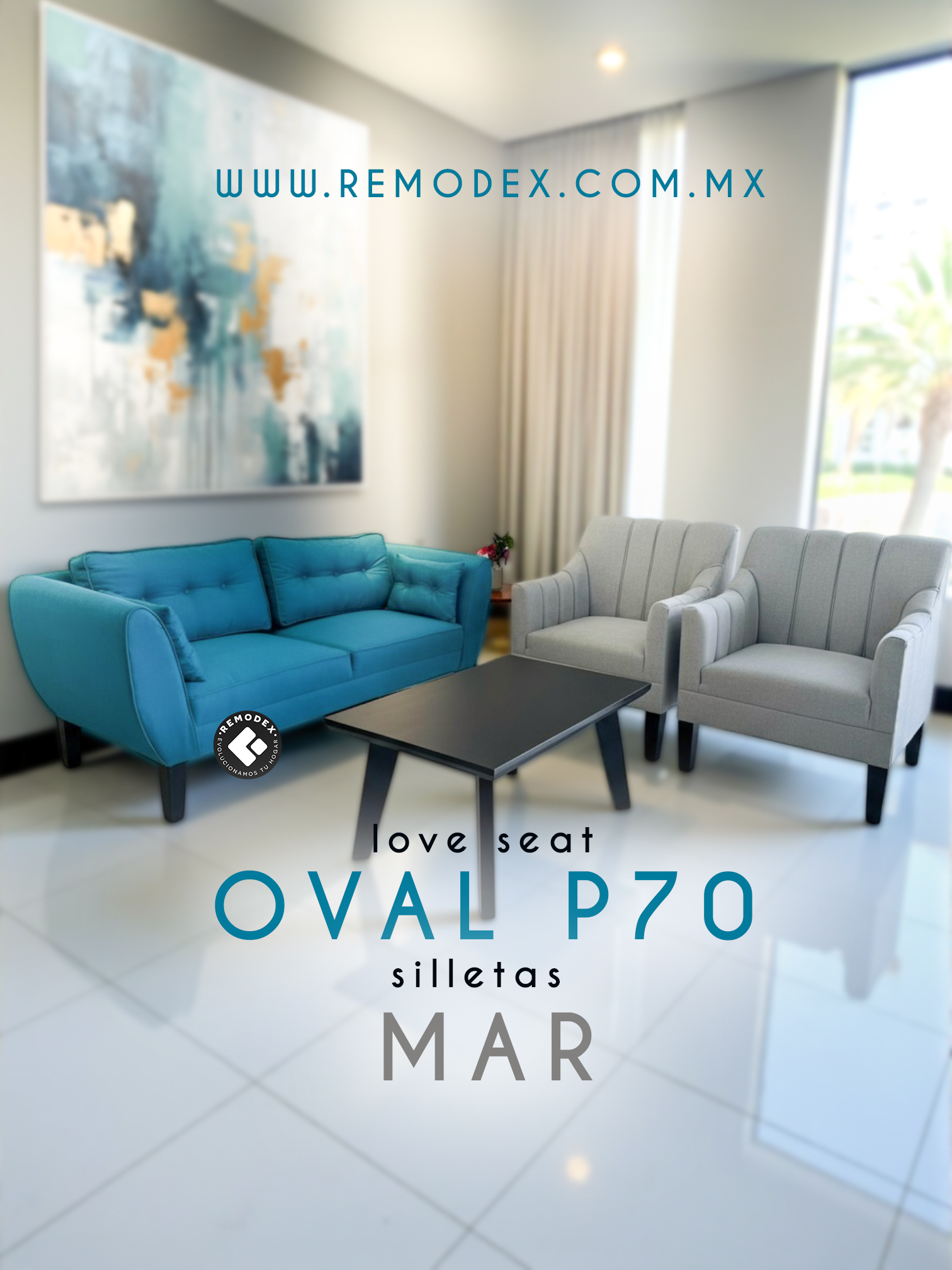 PAQUETE OVAL P70 LOVE SEAT/2 INDIVIDUALES MAR