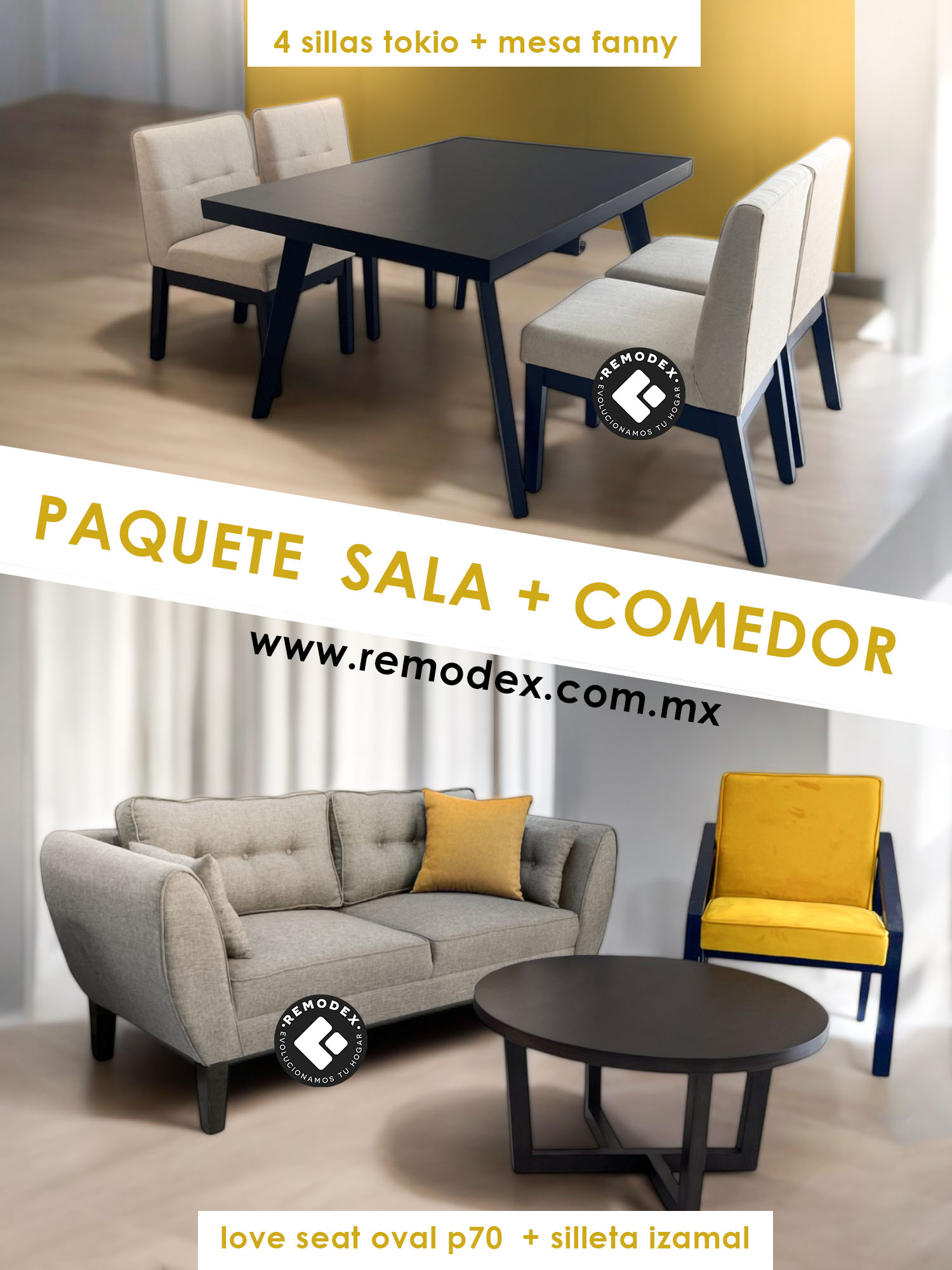 PAQUETE SALA + COMEDOR RM16