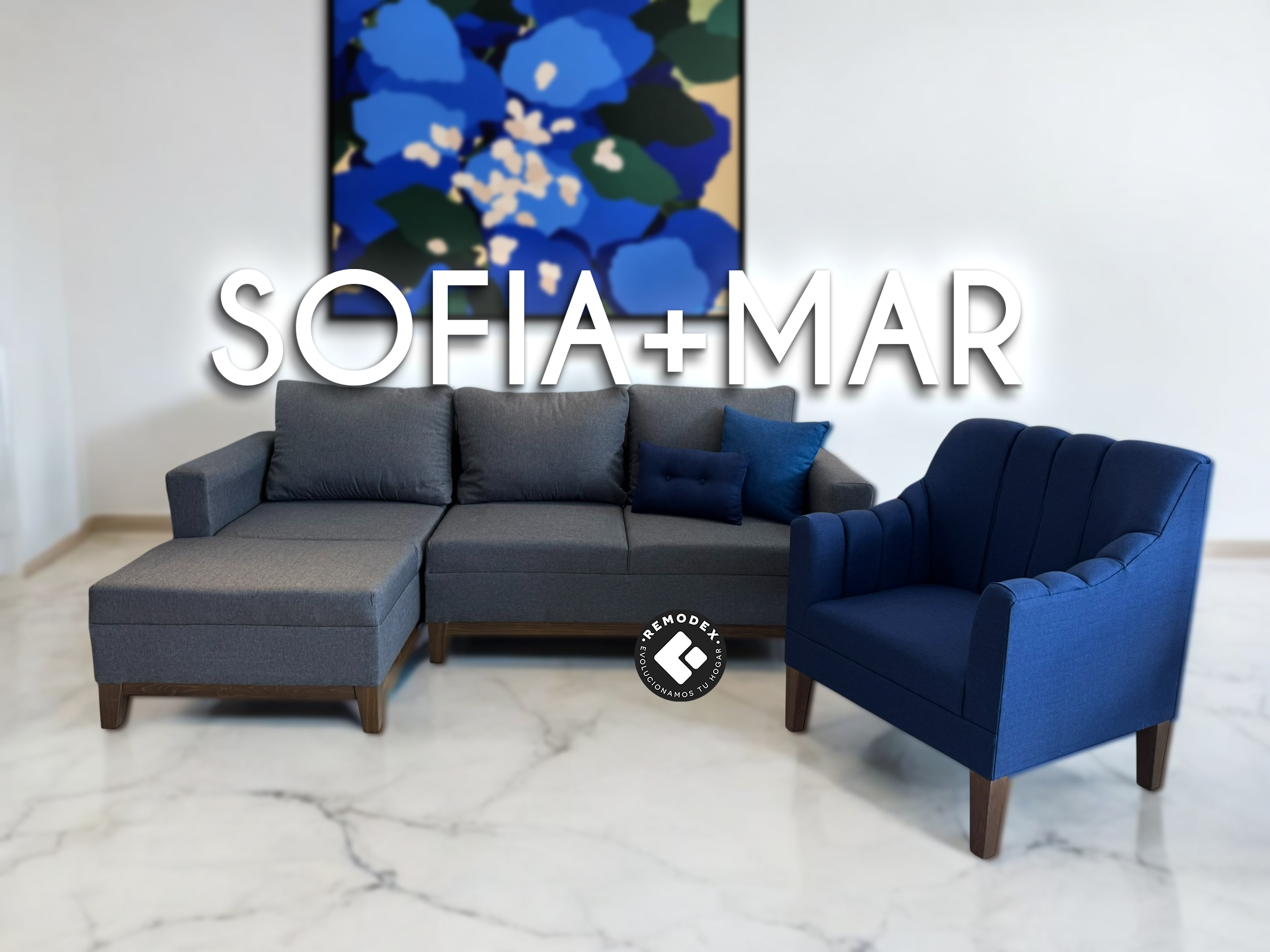 PAQUETE SOFÁ L SOFÍA + SILLETA MAR