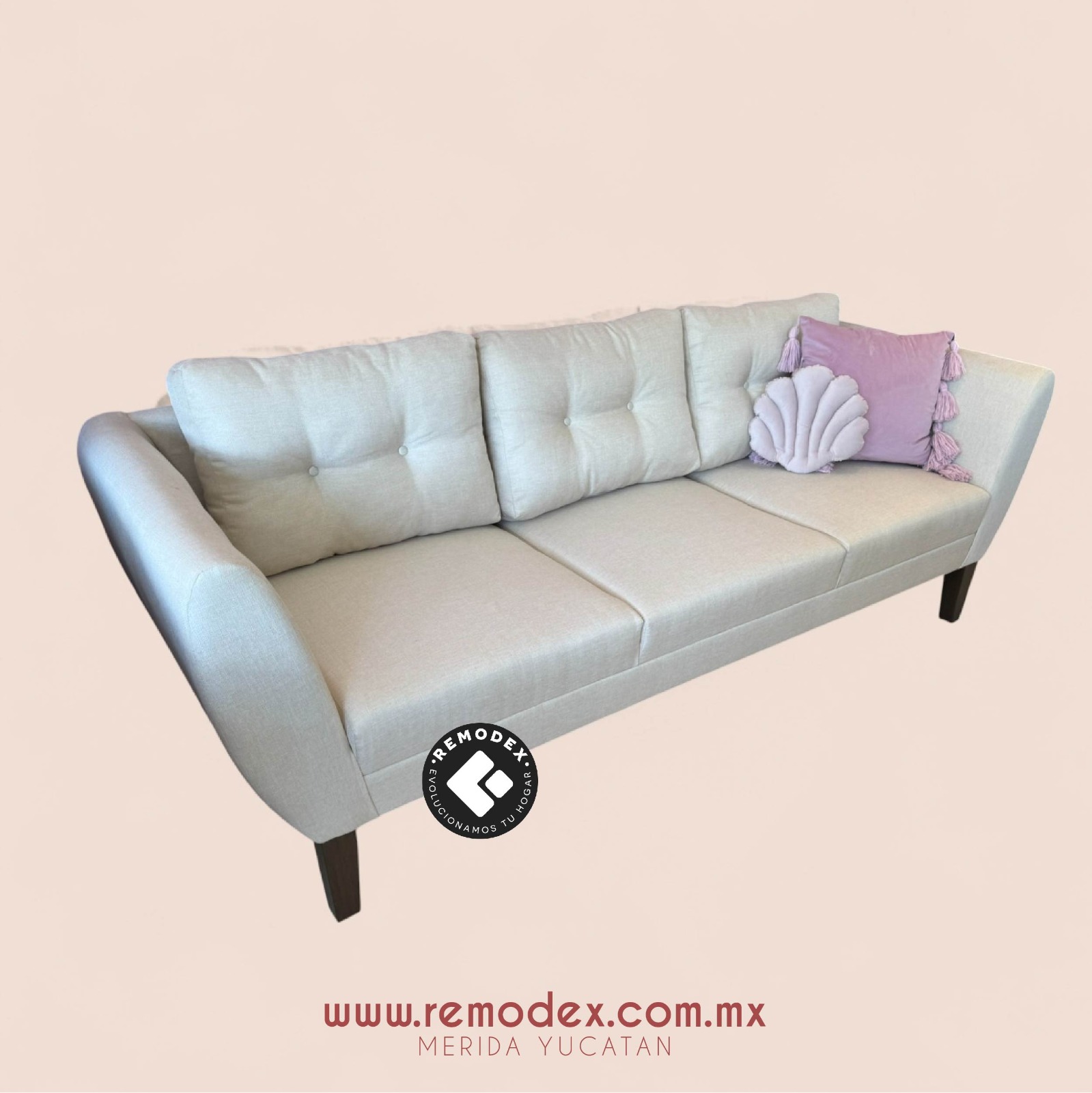 SOFÁ OVAL PISSA BEIGE
